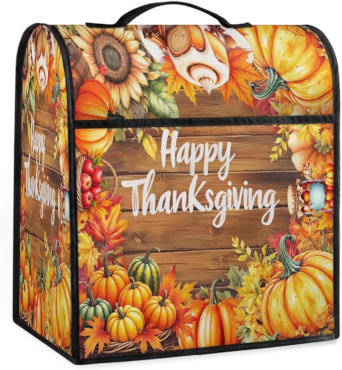 cfpolar Kitchen Aid Mixer Cover Compatible with 6-8 Quarts Thanksgiving Sunflower Pumpkin Stand Mixer Cover Kitchen Aid Mixers Accessories Appliance Organizer Bag Dust Covers with Zipper Pocket