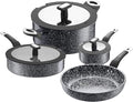 Waxonware 7pc Nonstick Cookware Set Granite Pots and Pans Set Nonstick - Dishwasher Safe and 100% PFOA &amp PTFE Free - Kitchen Pot and pan set - Stonetec Series