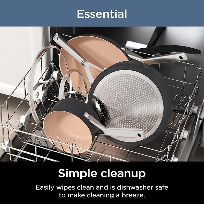 Extended Life 12-Piece Ceramic Cookware Set Nonstick Pots and Pans PFOA &amp PFAS Free Oven Safe to 550°F Induction Compatible