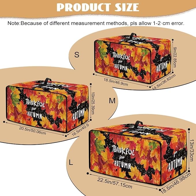 Doojoayie Small Appliance Covers Thankful Autumn Toaster Cover 6 Slice Kitchen Appliance Protector 19.7x16x 10 Compatible with Toaster Machine