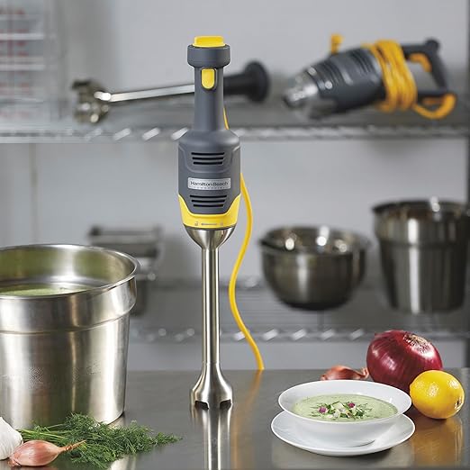 Hamilton Beach Commercial HMI009 BigRig Compact Immersion Blender with 9 Inch Shaft Up to 3 Gallons Capacity Variable Speed Easy to Use NSF Certified