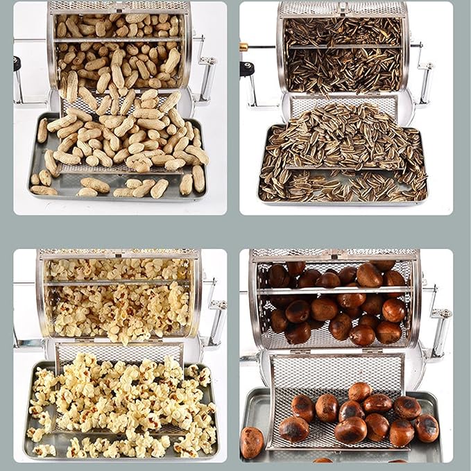 Drum Coffee Bean Roaster MachineMovable Lock SafeAdjustable Rotation Speed Stainless Steel Coffee Bean Roaster for Raw Beans