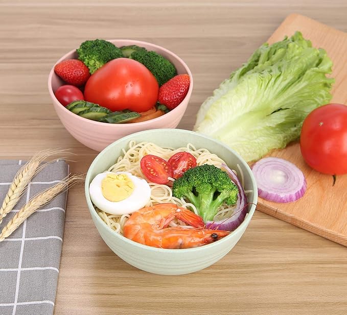 LuckyZone Wheat Straw Dinnerware Sets for 4 (Reusable Plates Bowls &amp Cups) - Lightweight Unbreakable Dinner Camping Dishes - Dishwasher &amp Microwave Safe Eco Friendly(12Pcs/Beige)