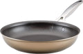 Anolon Ascend Hard Anodized Nonstick Frying Pan/Skillet - Good for All Stovetops (Gas Glass Top Electric &amp Induction) Dishwasher &amp Oven Safe with Stainless Steel Handle10 Inch - Bronze