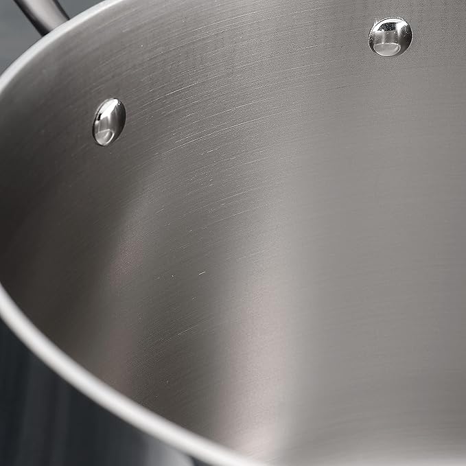Tramontina Tri-Ply Clad Stainless Steel 3-Quart Sauce Pan with Glass Lid Induction-Ready Dishwasher-Safe NSF-Certified