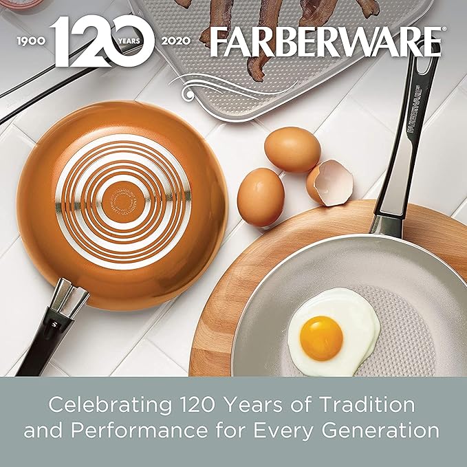 Farberware 21925 High Performance Nonstick Cookware Set / Pots and Pans Set Dishwasher Safe - 17 Piece Silver