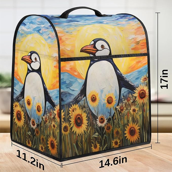 cfpolar Kitchen Aid Mixer Cover Compatible with 6-8 Quarts Starry Sky Penguin Sunflower Stand Mixer Cover Kitchen Aid Mixers Accessories Appliance Organizer Bag Dust Covers with Zipper Pocket
