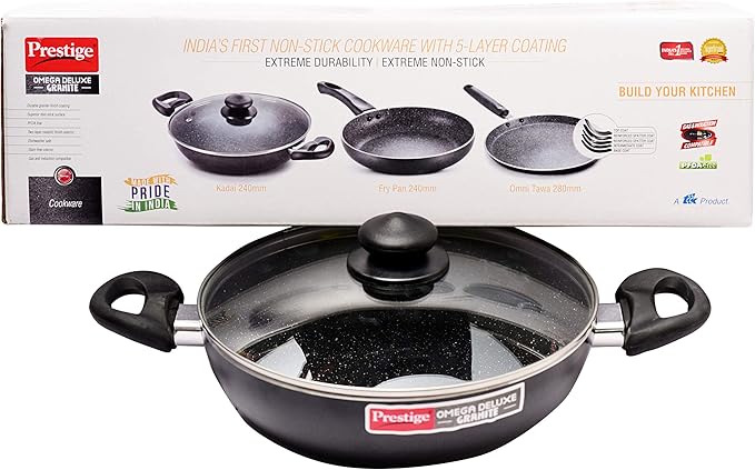 Prestige Granite Induction Base Non Stick Cookware Set 3 Pieces