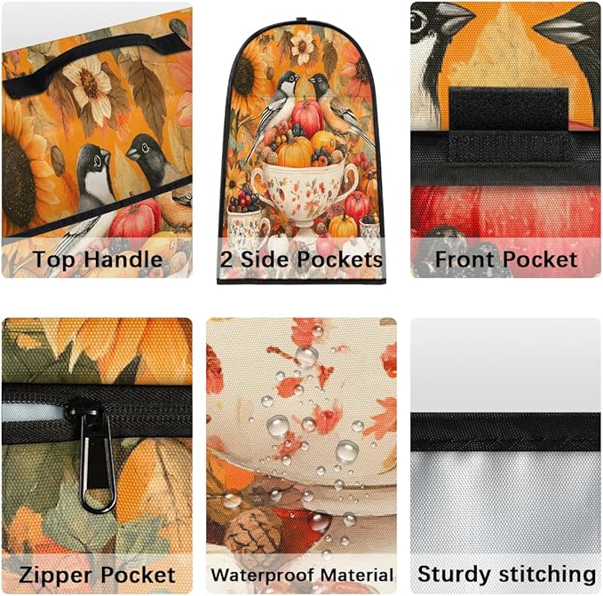 cfpolar Kitchen Aid Mixer Cover Compatible with 6-8 Quarts Sunflower Bird Food Pumpkin Stand Mixer Cover Kitchen Aid Mixers Accessories Appliance Organizer Bag Dust Covers with Zipper Pocket