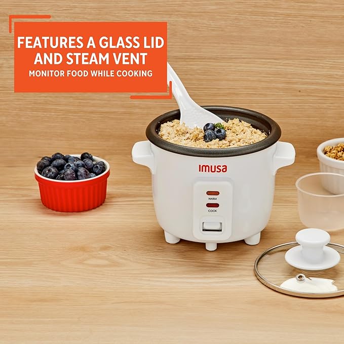 IMUSA 1.5cup Electric Ceramic Rice Cooker White