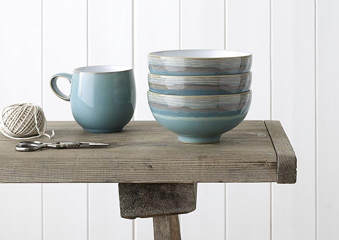 Denby Azure Large Curve Mugs Set of 4