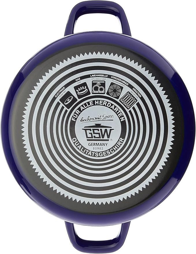 GSW 7-Piece Cooking Pot Set with Dots Blue-white steel enamel plastic