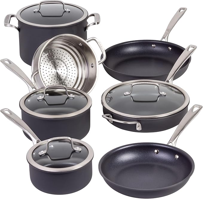 Cuisinart 11-Piece Hard Anodized Nonstick Induction and Dishwasher Safe Cookware Set (68I-11)
