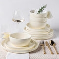 TheTerra Ceramic Dinnerware Sets for 4 12 Pieces Porcelain Lightweight Plates and Bowls Sets Scratch Resistant Dish Set Oven &amp Microwave &amp Dishwasher Safe Beige Speckled