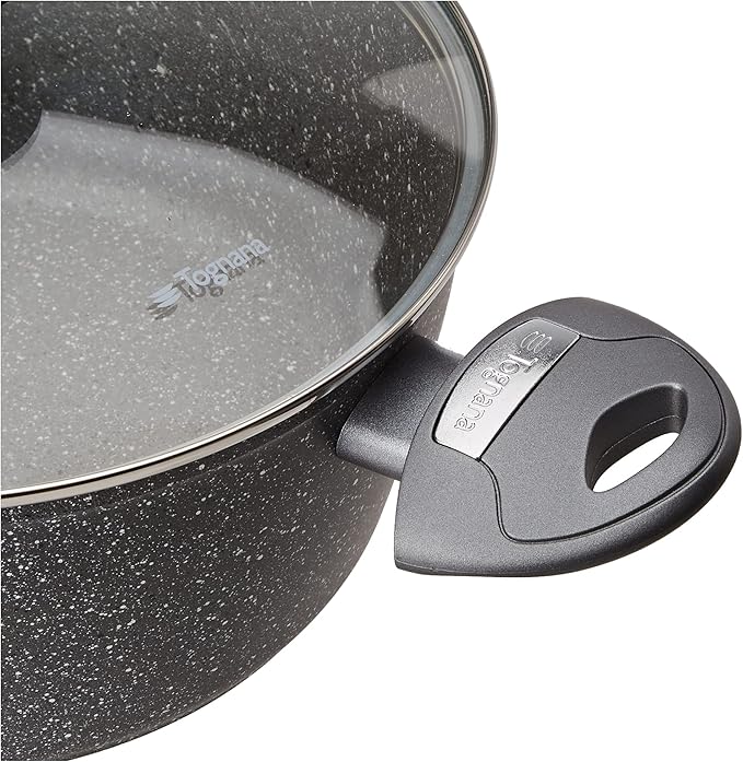 Tognana Mythos Cookware and Pan Set with 3 Saucepans 2 Pans 1 Grill 3 Lids 9 Pieces Aluminium Grey