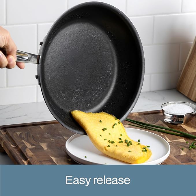 All-Clad Stainless Steel Pro Nonstick Frying Pan Set – 8 &amp 10 Inch Skillets Induction Compatible Oven &amp Broiler Safe to 500°F Professional Cookware Silver