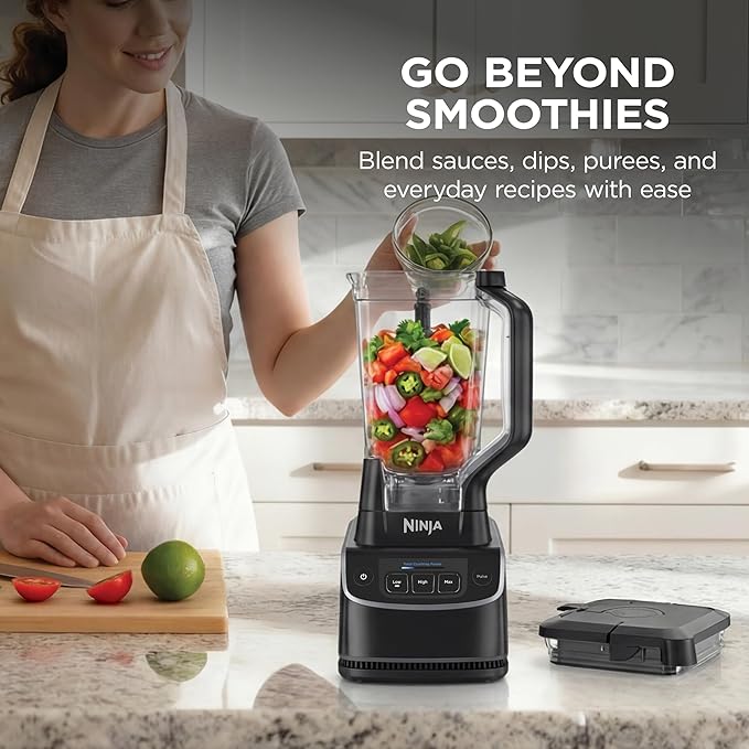 Ninja UltraCrush Professional Blender | 1000W XL 72-oz.* Pitcher | Total Crushing Technology | 3 Manual Speeds for Ice Crushing Smoothies Sauces &amp More | Full-Size Blender | Black | BP201