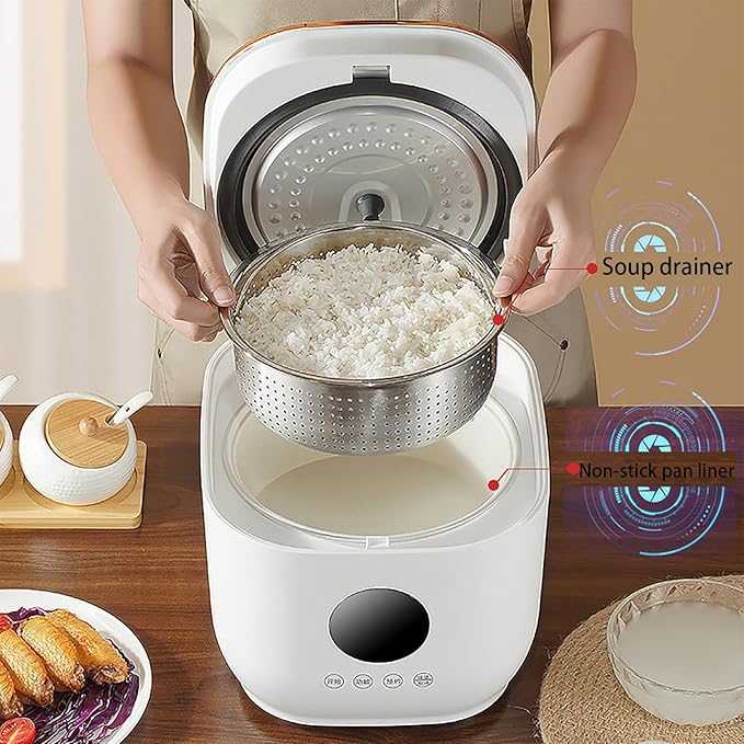 Low Sugar Rice Cooker 3L Portable Rice Cooker 5 Cooking Modes 24-Hour Smart Appointment 8 Hours Heat Preservation