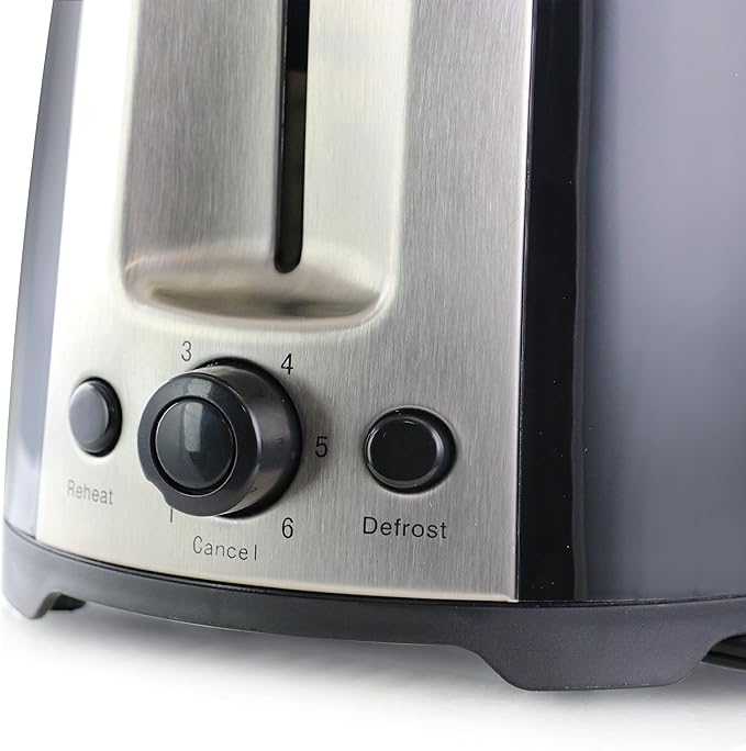 Unknown1 Cool Touch Wide-Slot Toaster- Black Removable Crumb Tray
