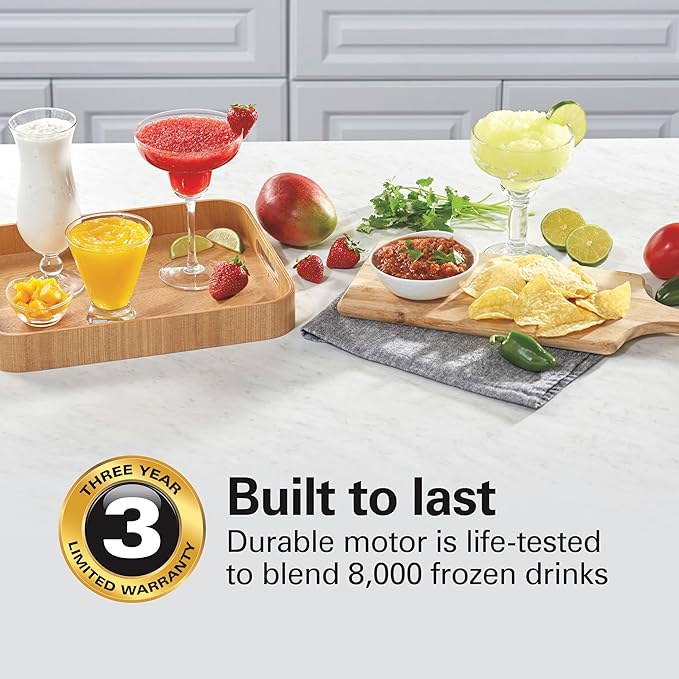 Hamilton Beach Wave Crusher Blender for Smoothies With 40 Oz Glass Jar and 14 Functions Ice Sabre Blades &amp 700 Watts for Consistently Smooth Results Black &amp Stainless Steel (54220)