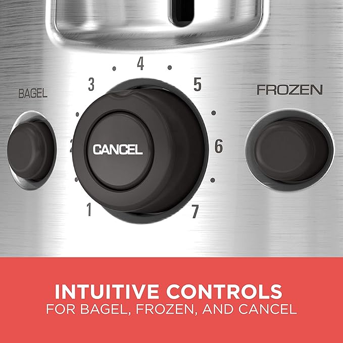 BLACK+DECKER 2-Slice Toaster TR1278B Extra Wide Slots 7 Shade Settings 850 Watts Frozen and Bagel Buttons