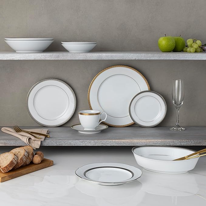 Noritake Charlotta Gold 12-Piece Dinnerware Set Service for 4