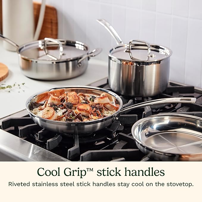 Cuisinart 15 Piece Cookware Set MultiClad Pro Triple Ply Silver MCP-15N