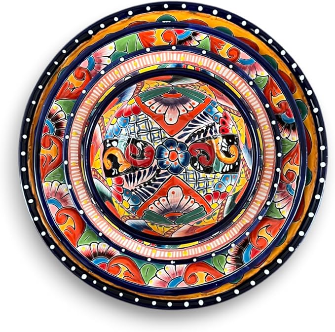 30-Piece Talavera Dinnerware Set | Colorful Tableware (Seats 6)