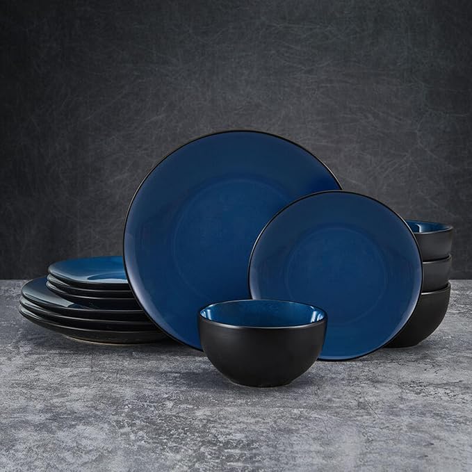 Pfaltzgraff Lucy 12 Piece Dinnerware Plate and Bowl Set Service for 4