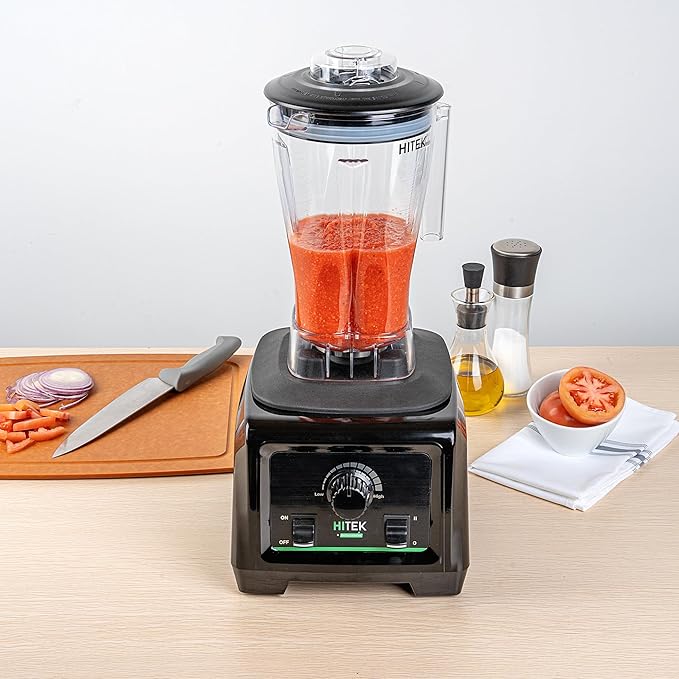 Restaurantware-Hi Tek 3 HP Commercial Blender 1 Variable Speed Heavy-Duty Blender - 64-Ounce Tritan Jar Toggle Control White Plastic Industrial 3 HP Motor