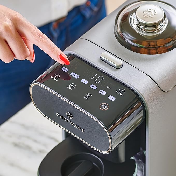 ChefWave Milkmade Soy Milk Maker (Silver/Black) 6-in-1 Vegan Plant-Based Milk Machine with Auto Clean and Delay Start Almond Oat Soy Cashew Coconut Macadamia Milk Maker with Nut Platter