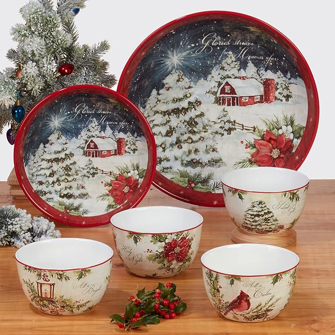 Certified International Silent Night 16 pc Dinnerware Set Service for 4