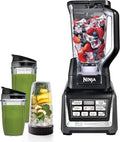 Ninja BL642 Nutri Ninja Personal &amp Countertop Blender with 1200W Auto-iQ Base 72 oz. Pitcher and 18 24 &amp 32 oz. To-Go Cups with Spout Lids For Smoothies Shakes &amp More Dishwasher Saf