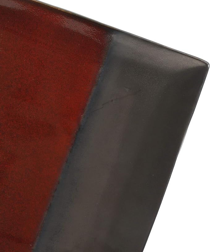 Gibson Elite Decadence 12 Piece Reactive Glaze Dinnerware Set Service for 4 Red with Reactive Metallic Color -