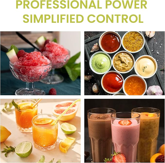 Simple Deluxe Smoothie Blender 1200W Powerful Countertop Blenders for Kitchen 60 oz Capacity Blender for Smoothies with BPA-Free Portable Cups Ice Crushing Juices Shakes and Sauces Silver