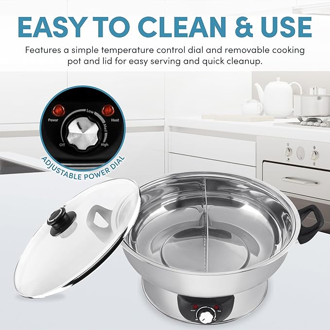 Aroma Housewares ASP-610 Dual-Sided Shabu Hot Pot 5Qt Stainless Steel Aroma Housewares 3 Uncooked/6 Cups Cooked Rice Cooker Steamer Multicooker 2-6 cups Black