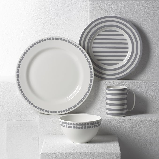 kate spade new york Charlotte Street North 16-Piece Dinnerware Set Taupe/Grey