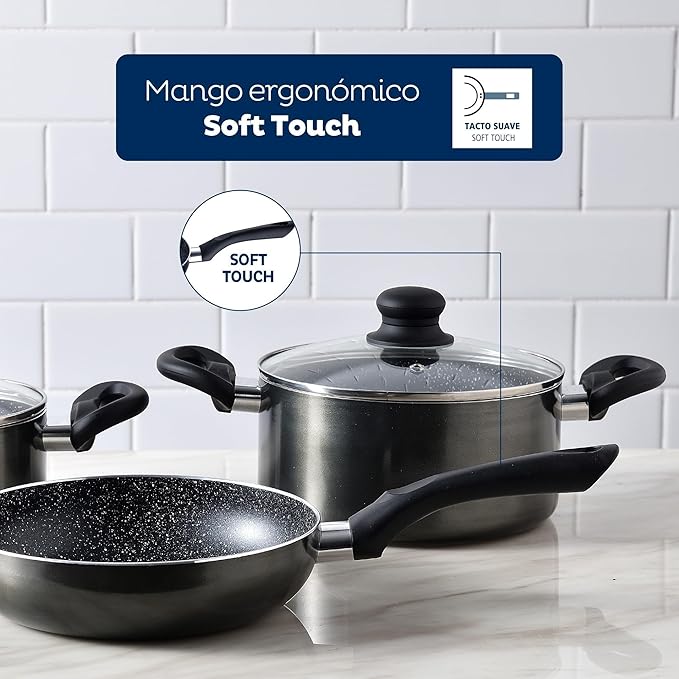5pc Pressed Aluminium Cookware Set + Set of Pans Ø16Ø20Ø24 Pressed Aluminium San Ignacio