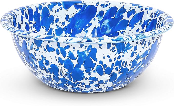 Enamelware Starter Set 16 piece Blue/White Splatter