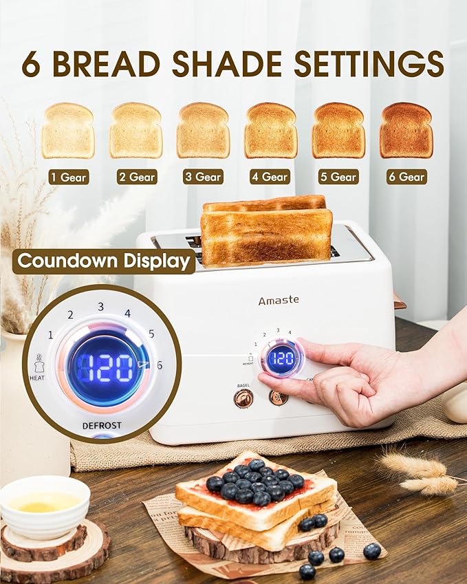 Amaste White Coffee Maker &amp White Toaster &amp White Retro Electric Kettle Set