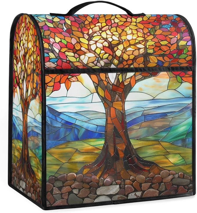 cfpolar Kitchen Aid Mixer Cover Compatible with 6-8 Quarts Tree Of Life Pattern Stand Mixer Cover Kitchen Aid Mixers Accessories Appliance Organizer Bag Dust Covers with Zipper Pocket