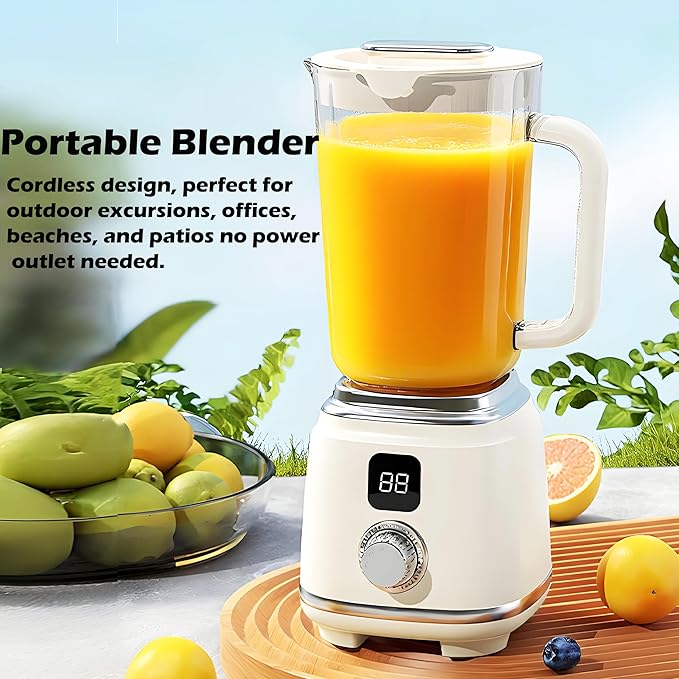 Portable Blender 600ml personal blender Cordless Smoothie Maker with 10-Blade 304 Stainless Steel 3000mAh Rechargeable Battery BPA-Free 2 Speed Settings