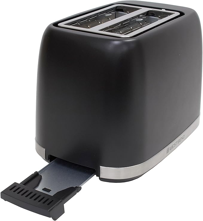West Bend Toaster 2-Slice Extra-Wide and Deep Slots with 3 Functions and 7 Shade Settings Manual Toast Lift Lever Auto Shut-Off and Removable Crumb Tray 750-Watts Black
