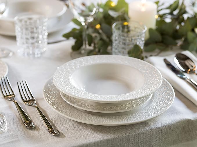 Tognana Margaret Dinner Set for 6 People 18 Pieces Porcelain White