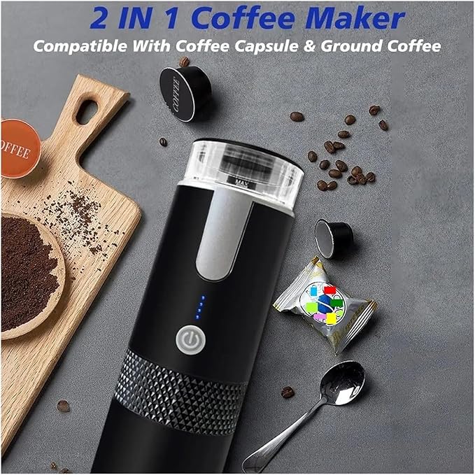 Portable Coffee Machine Portable Espresso Machine Compatible With Powder Capsules Mini Travel Manual Coffee Machine Perfect For Camping Travel Officefor Outdoor Travel Picnic