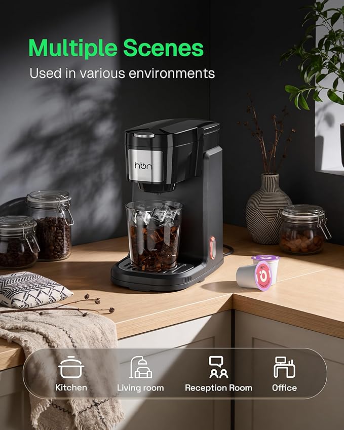 HBN Single Serve Coffee Maker for K-Cup + Tea 40-Count Sampler Variety Pack