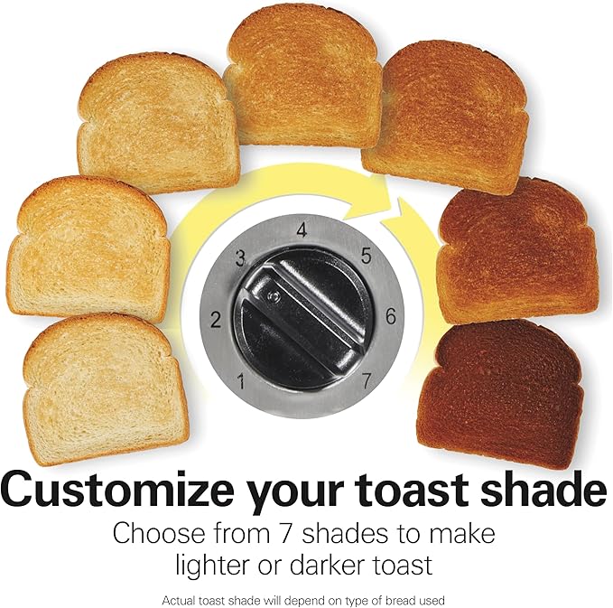 Hamilton Beach Extra Wide Long Slot 2 Slice Toaster Browning Control With 7 Shades Bagel Function Cancel Button &amp Auto Shutoff Modern Slim Design Fits Any Space Black (22989)
