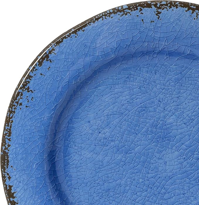 LEHAHA 12 Piece Melamine Dinnerware Set BPA Free Farmhouse Outdoor Dishes Set for 4 A Light Weight and Unbreakable Rustic Plate Bowl Set for Patio RV and Camping