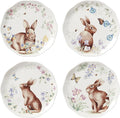 Lenox Dinnerware Set Butterfly Meadow Bunny 4-Piece Accent Plate Set Service For 4 Microwave And Dishwasher Safe Porcelain Plates Easter Plates Dish Set Home And Kitchen (Assorted 4 Pieces)