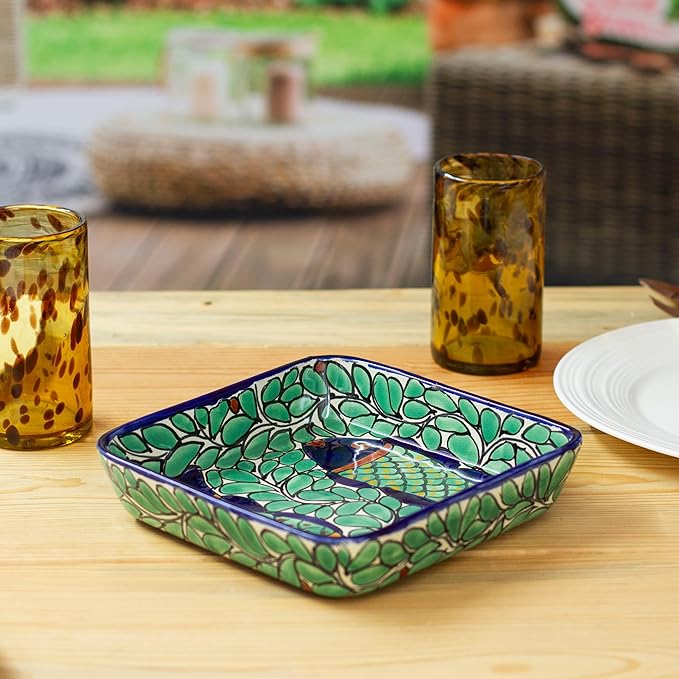 NOVICA Dessert Plates Dinnerware Set From Mexico 'Fish Fiesta'